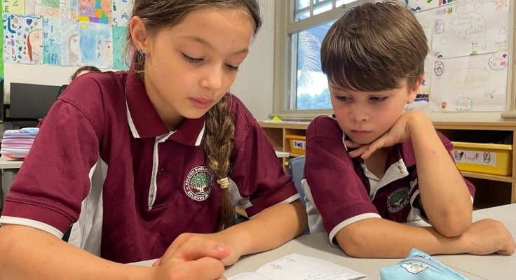 Students working in a classroom